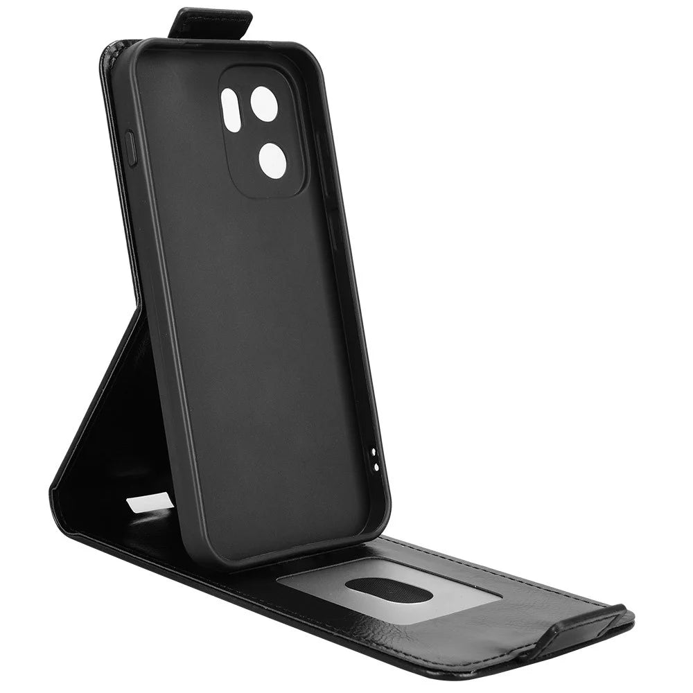 For OnePlus Ace 6 Ultra 5G Stand Case Magnetic Clasp Vertical Flip Leather Phone Cover with Card Holder - Black - 2