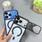For iPhone 17 Pro Magnetic Case Kickstand PC + TPU Anti-Scratch Clear Phone Back Cover - Orange - 2