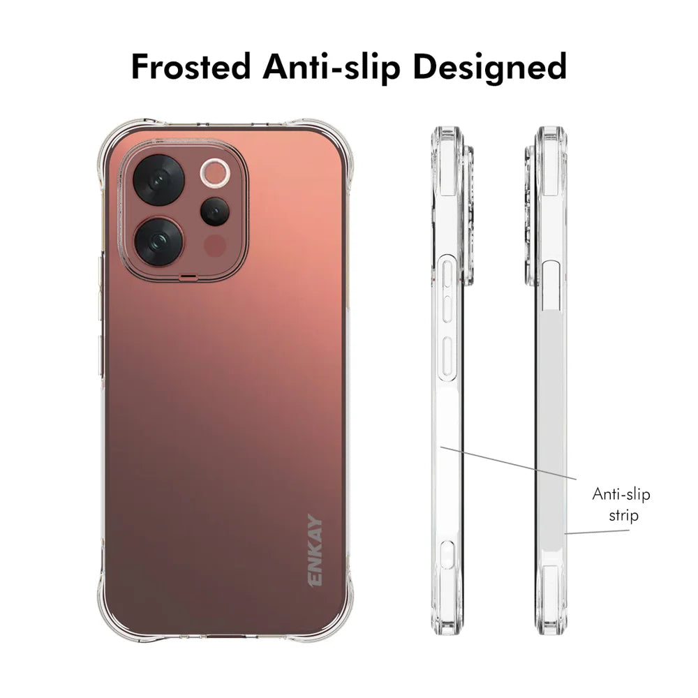 HAT PRINCE for vivo V70 5G ENKAY  Clear Phone Case Shockproof Anti-slip TPU Cover - Transparent - 4