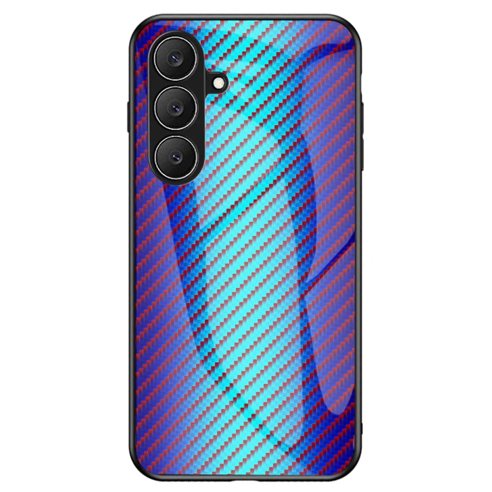For Samsung Galaxy S26 FE Case Tempered Glass Shockproof Phone Cover - Blue Fiber - 1