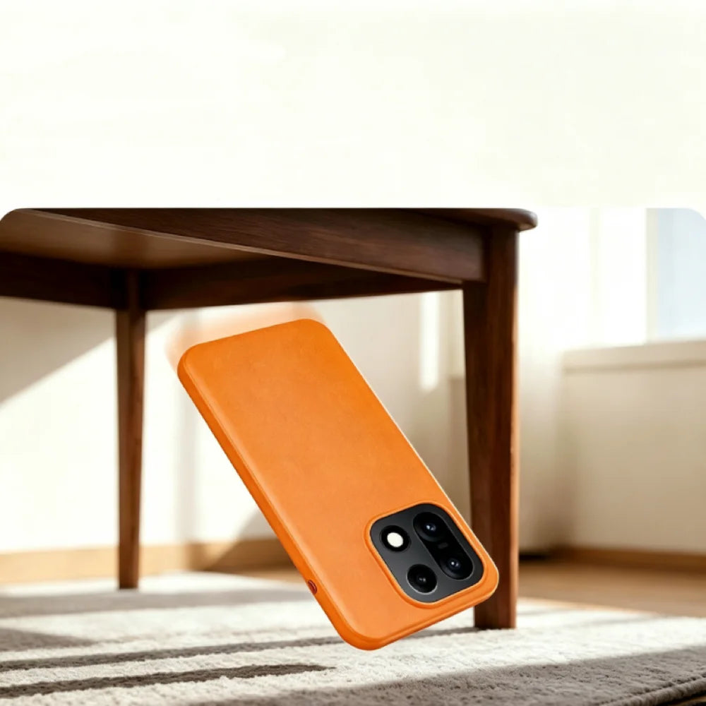 For OnePlus 15 5G Magnetic Case Matte Texture Anti-fingerprint Shockproof PC + TPU Phone Cover - Orange - 5
