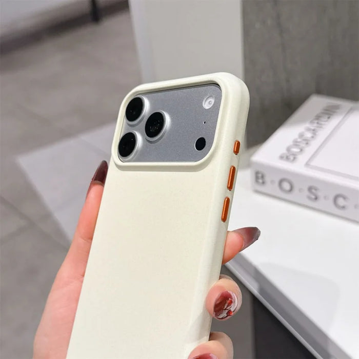 For iPhone 17 Pro Max Magnetic Case Matte Texture Anti-fingerprint Shockproof PC + TPU Phone Cover - Orange - 4