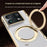 For Motorola Razr Fold 5G Magnetic Case with Tempered Glass 360° Rotatable Metal Ring Kickstand PU Leather + PC + Acrylic Cover - Black - 3