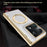 For Motorola Razr Fold 5G Magnetic Case with Tempered Glass 360° Rotatable Metal Ring Kickstand PU Leather + PC + Acrylic Cover - Black - 7