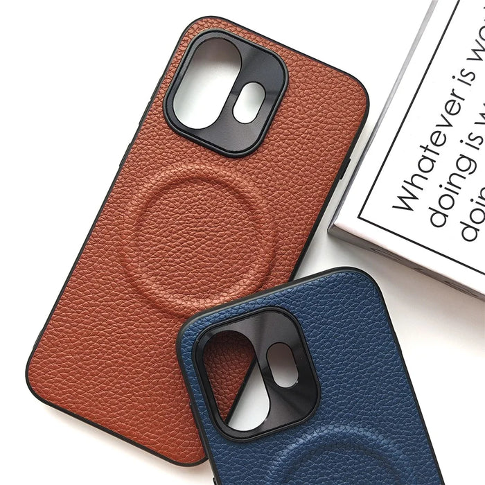 For OnePlus 15T 5G Magnetic Case Litchi Texture PU Leather Coated PC + TPU Protective Phone Cover - Black - 6
