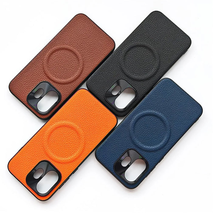 For OnePlus 15T 5G Magnetic Case Litchi Texture PU Leather Coated PC + TPU Protective Phone Cover - Black - 7