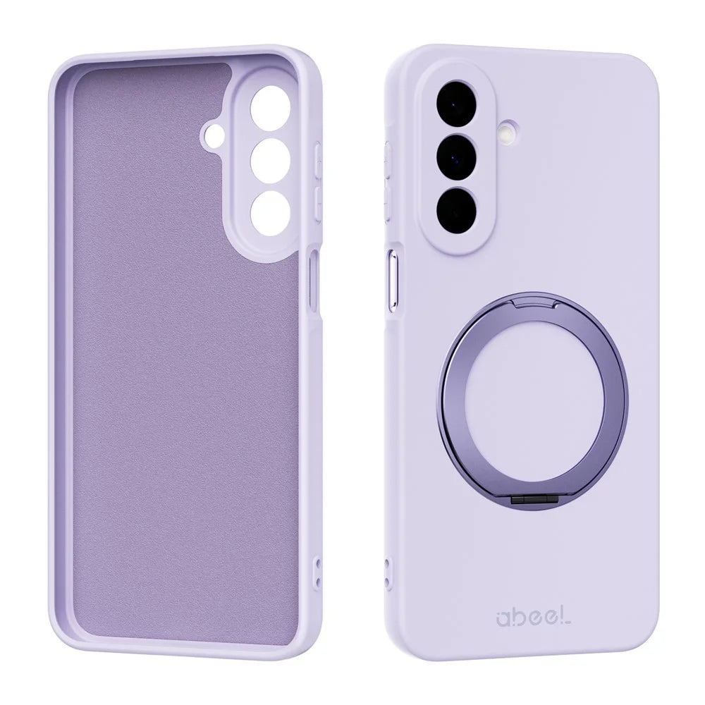 ABEEL For Samsung Galaxy A27 5G Magnetic Case Kickstand Skin Touch Liquid Silicone Phone Cover - Purple - 1