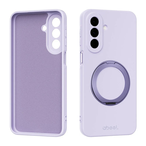 ABEEL For Samsung Galaxy A27 5G Magnetic Case Kickstand Skin Touch Liquid Silicone Phone Cover - Purple - 1