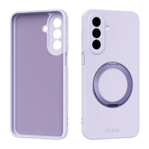 ABEEL For Samsung Galaxy A27 5G Magnetic Case Kickstand Skin Touch Liquid Silicone Phone Cover - Purple - 1