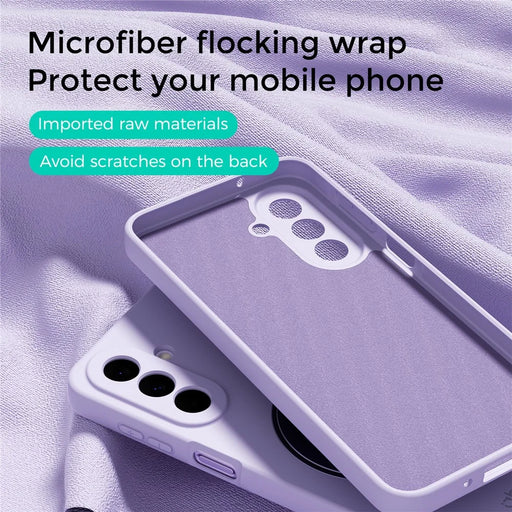 ABEEL For Samsung Galaxy A27 5G Magnetic Case Kickstand Skin Touch Liquid Silicone Phone Cover - Purple - 2