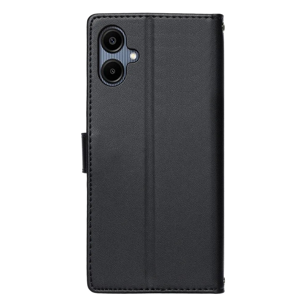 For Samsung Galaxy A08 5G / A08 4G / A07 5G / A06 5G / A06 4G Case Embossed Totem Leather Flip Wallet Phone Cover with Wrist Strap - Black - 6