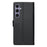 For Samsung Galaxy S24  /  S25 Case Embossed Totem Leather Flip Wallet Phone Cover with Wrist Strap - Black - 6