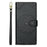 For iPhone 17 Case Embossed Totem Leather Flip Wallet Phone Cover with Wrist Strap - Black - 5