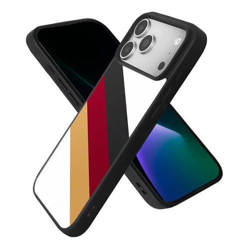 EYCASE for iPhone 17 Pro Max Magnetic Case Football Theme TPU + Acrylic Shockproof Phone Cover - Black+Red+Gold Suit - 1