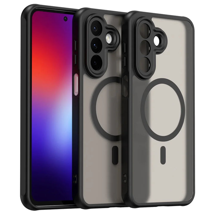 For Samsung Galaxy A27 5G Magnetic Case Anti Drop Matte PC + TPU Phone Cover - Black - 1