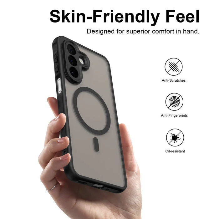 For Samsung Galaxy A27 5G Magnetic Case Anti Drop Matte PC + TPU Phone Cover - Black - 2