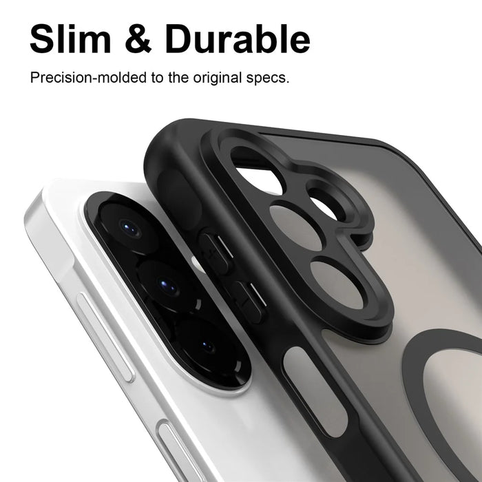 For Samsung Galaxy A27 5G Magnetic Case Anti Drop Matte PC + TPU Phone Cover - Black - 6