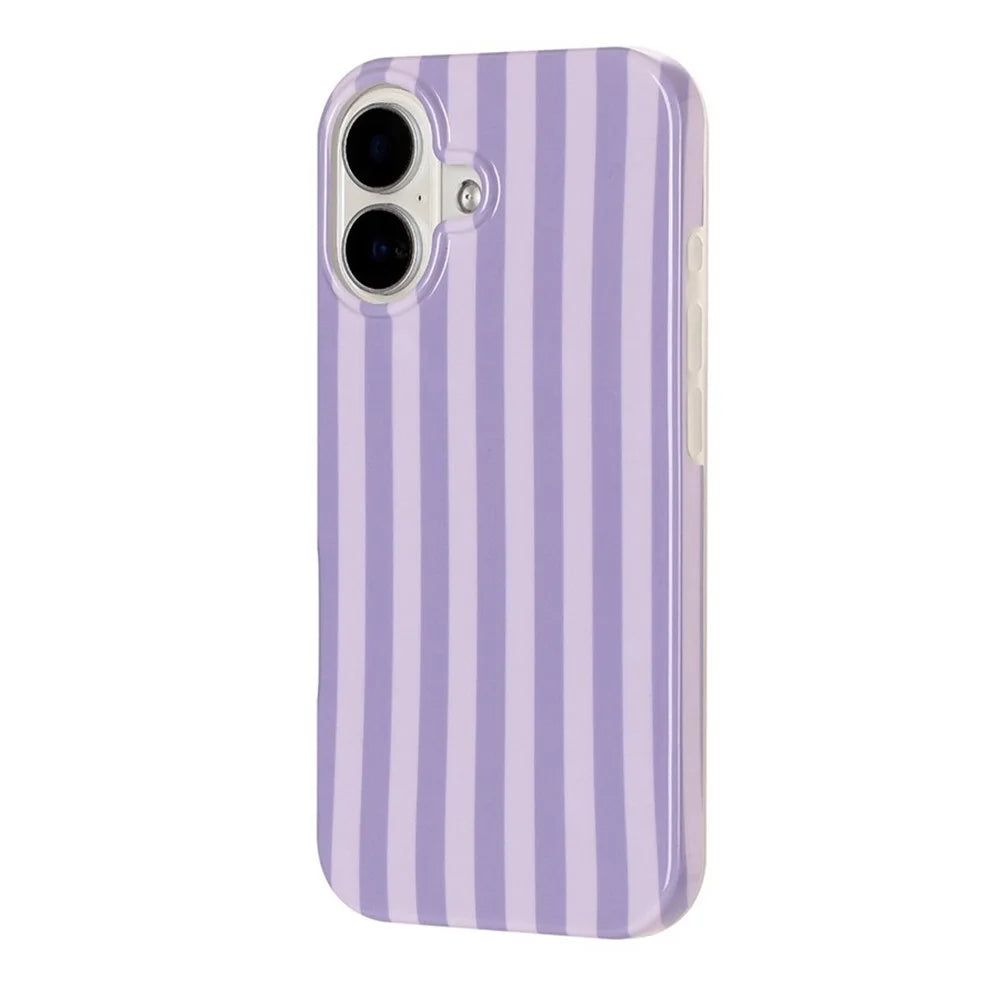 For iPhone 17 Case IMD Stripe TPU Full Coverage Shockproof Phone Protective Cover - Purple - 3
