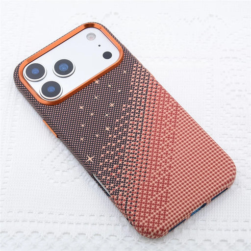 For iPhone 17 Pro Magnetic Case Compatible with MagSafe Carbon Fiber Texture Water Transfer PC Phone Cover - 1 - 2