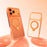 MUTURAL for iPhone 17 Pro Max Magnetic Case Rotating Kickstand PC + TPU Airbag Drop Protection Phone Cover - Orange - 2