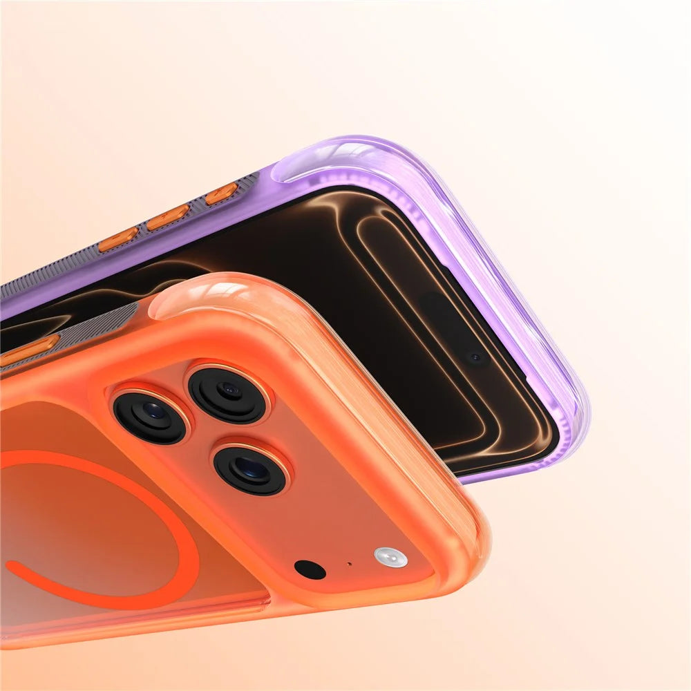 MUTURAL for iPhone 17 Pro Max Magnetic Case PC + TPU Airbag Drop Protection Phone Cover - Orange - 3