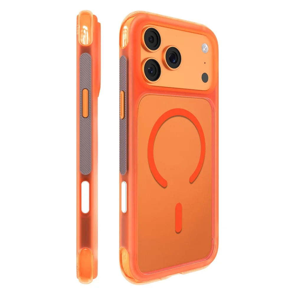 MUTURAL for iPhone 17 Pro Magnetic Case PC + TPU Airbag Drop Protection Phone Cover - Orange - 1