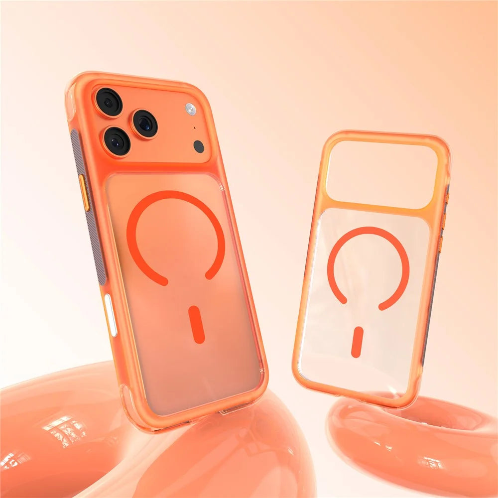 MUTURAL for iPhone 17 Pro Magnetic Case PC + TPU Airbag Drop Protection Phone Cover - Orange - 2
