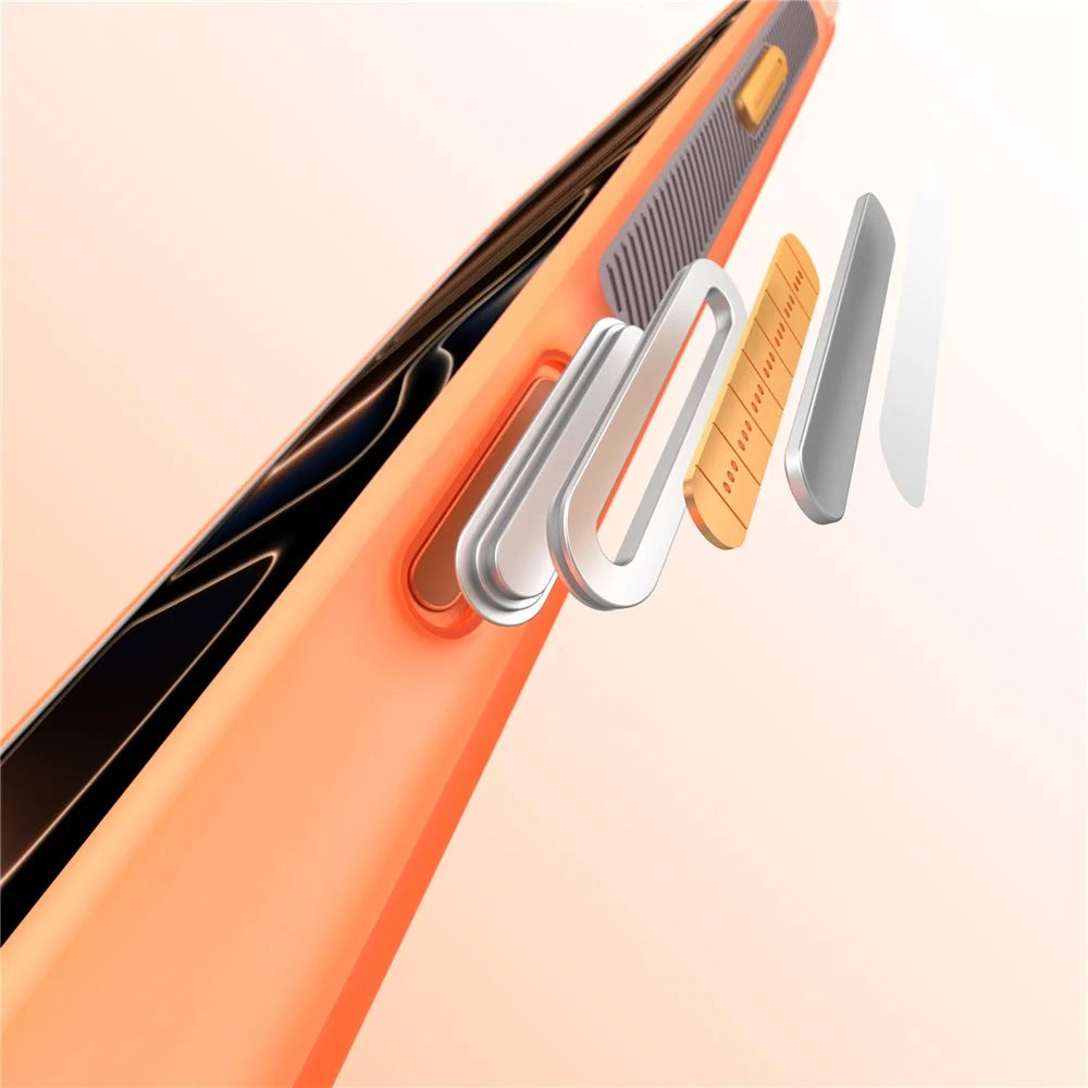 MUTURAL for iPhone 17 Pro Magnetic Case PC + TPU Airbag Drop Protection Phone Cover - Orange - 4