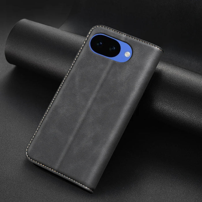 BINFEN COLOR for Google Pixel 10a RFID Blocking Calf Texture PU Leather Phone Cover - Black - 5