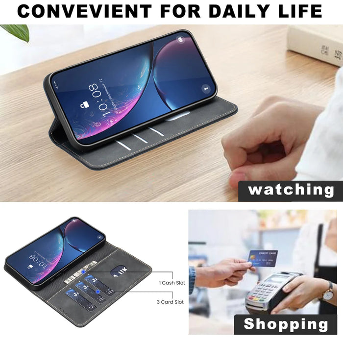 BINFEN COLOR for iPhone 18 Pro Max / 17 Pro Max RFID Blocking Calf Texture PU Leather Phone Cover - Black - 6