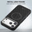 SUTENI G8 for iPhone 17 Pro Max Magnetic Case Triangle Texture Leather + TPU Phone Back Cover - Black - 5