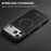SUTENI G8 for iPhone 17 Pro Max Magnetic Case Triangle Texture Leather + TPU Phone Back Cover - Black - 6