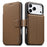 SUTENI Q09 for iPhone 17 Pro Max Leather Case Triangle Texture Wallet Folio Flip Phone Cover - Gold - 1