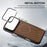 SUTENI Q09 for iPhone 17 Pro Max Leather Case Triangle Texture Wallet Folio Flip Phone Cover - Gold - 6
