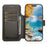 SUTENI Q09 for iPhone 17 Pro Leather Case Triangle Texture Wallet Folio Flip Phone Cover - Grey - 2