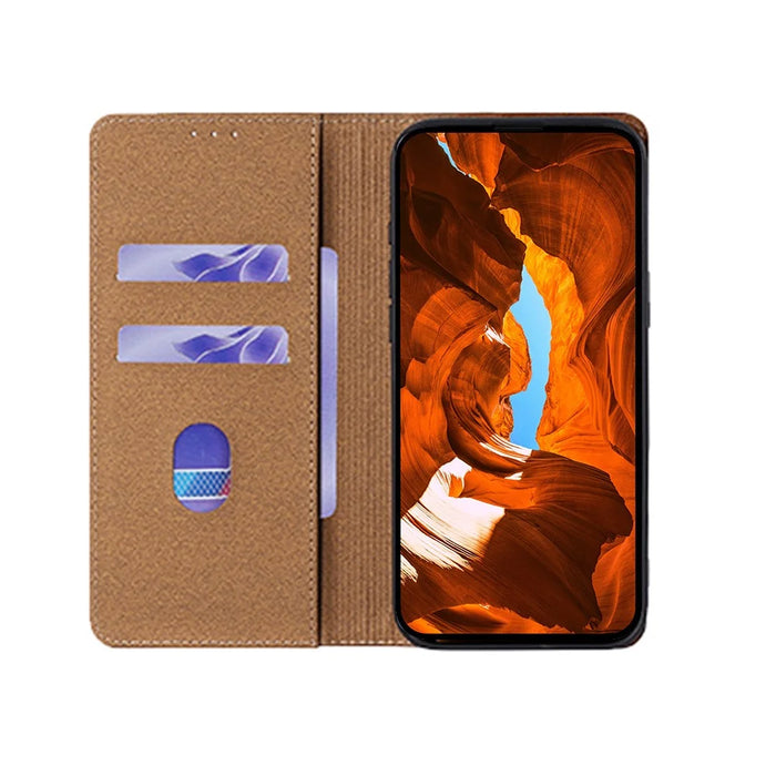 For vivo V70 FE 5G Case Genuine Cow Leather Stand Mobile Phone Cover with RFID Blocking Wallet - Red - 2