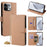 For Realme 16 Pro+ 5G Wallet Case Triangle Pattern Imprinted Stand Leather Phone Cover with Shoulder Strap - Brown - 1