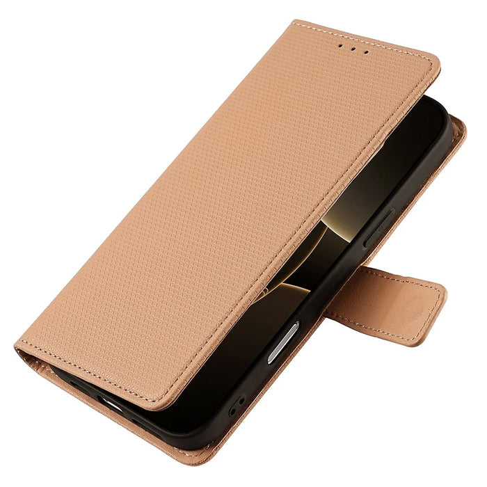 For Realme 16 Pro+ 5G Wallet Case Triangle Pattern Imprinted Stand Leather Phone Cover with Shoulder Strap - Brown - 4
