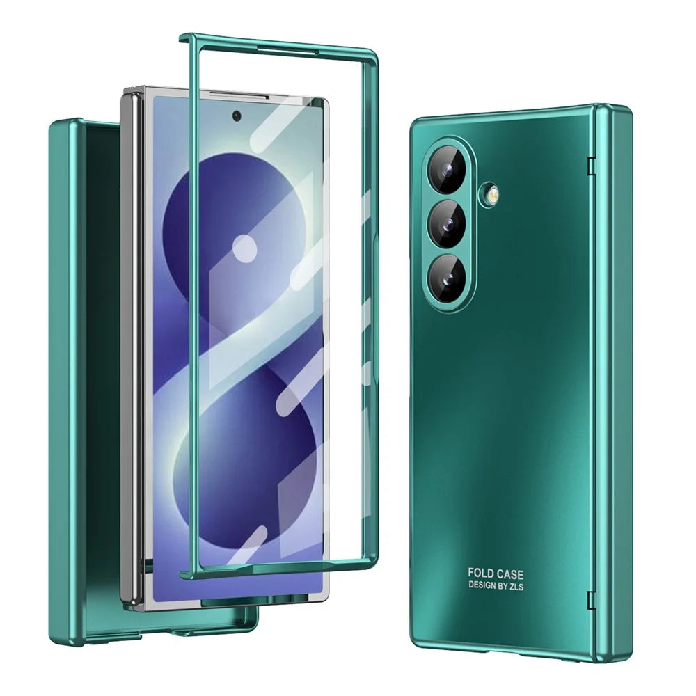 For Samsung Galaxy Z Fold8 Ultra Case Hard PC Shockproof Phone Cover with Front Screen Film - Green - 1