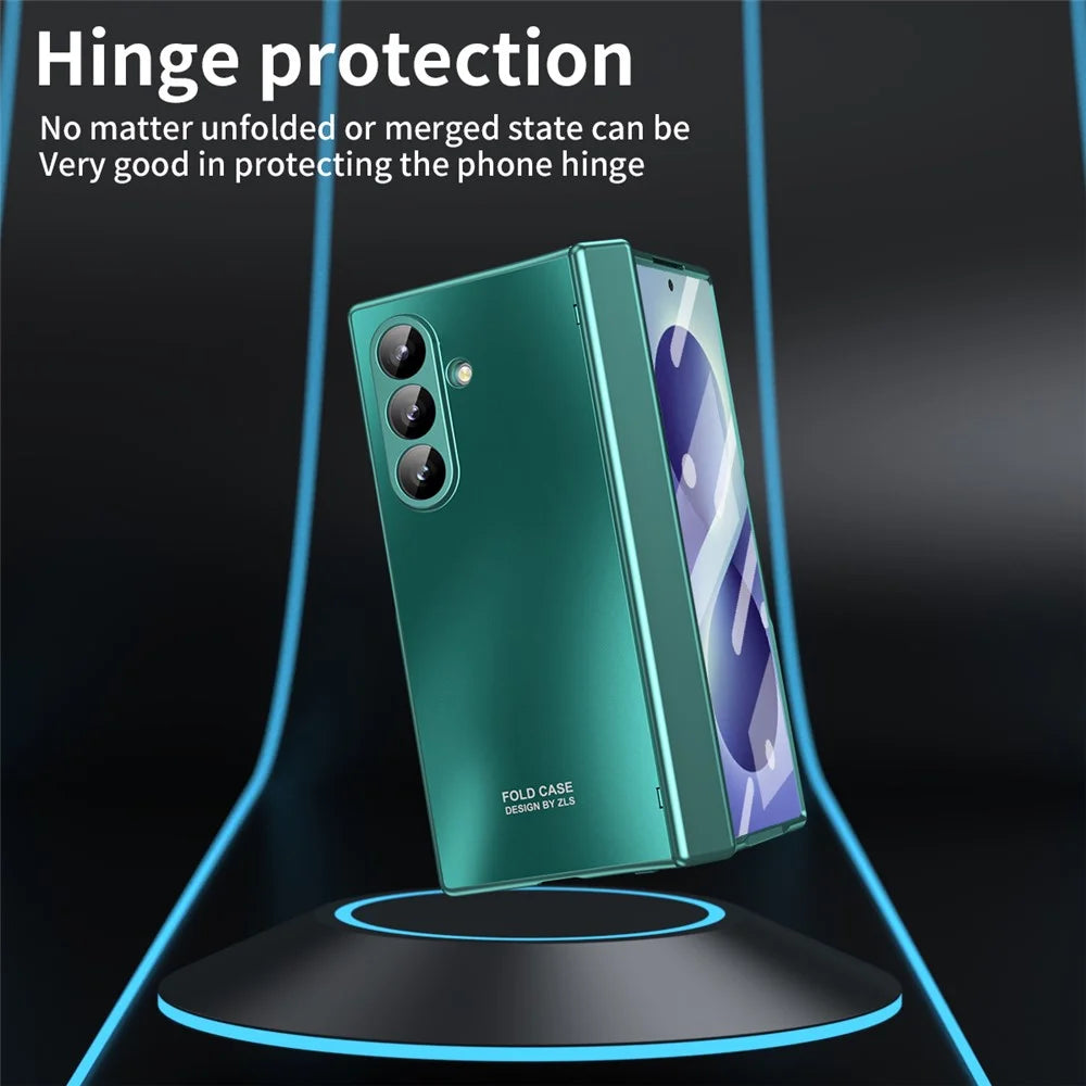 For Samsung Galaxy Z Fold8 Ultra Case Hard PC Shockproof Phone Cover with Front Screen Film - Green - 4