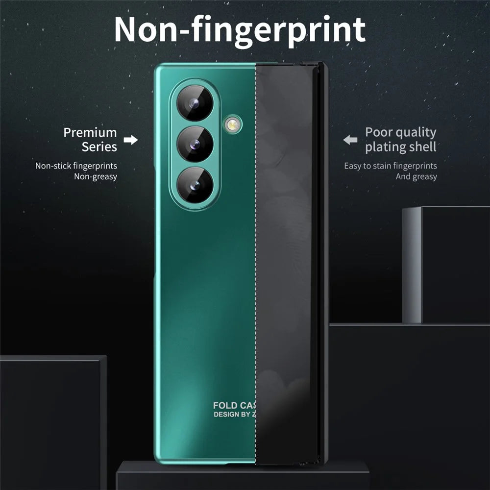 For Samsung Galaxy Z Fold8 Ultra Case Hard PC Shockproof Phone Cover with Front Screen Film - Green - 7
