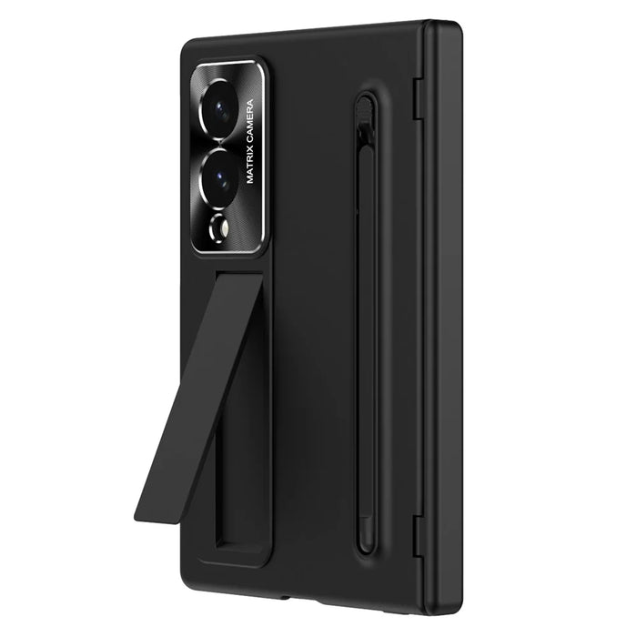 For Samsung Galaxy Z Fold8 Case PC Cell Phone Cover with Kickstand and Stylus Pen - Black - 3