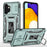 Armor Series for Samsung Galaxy A13 4G / 5G Slide Camera Protector Kickstand Phone Case PC + TPU Protective Cover - Green - 1