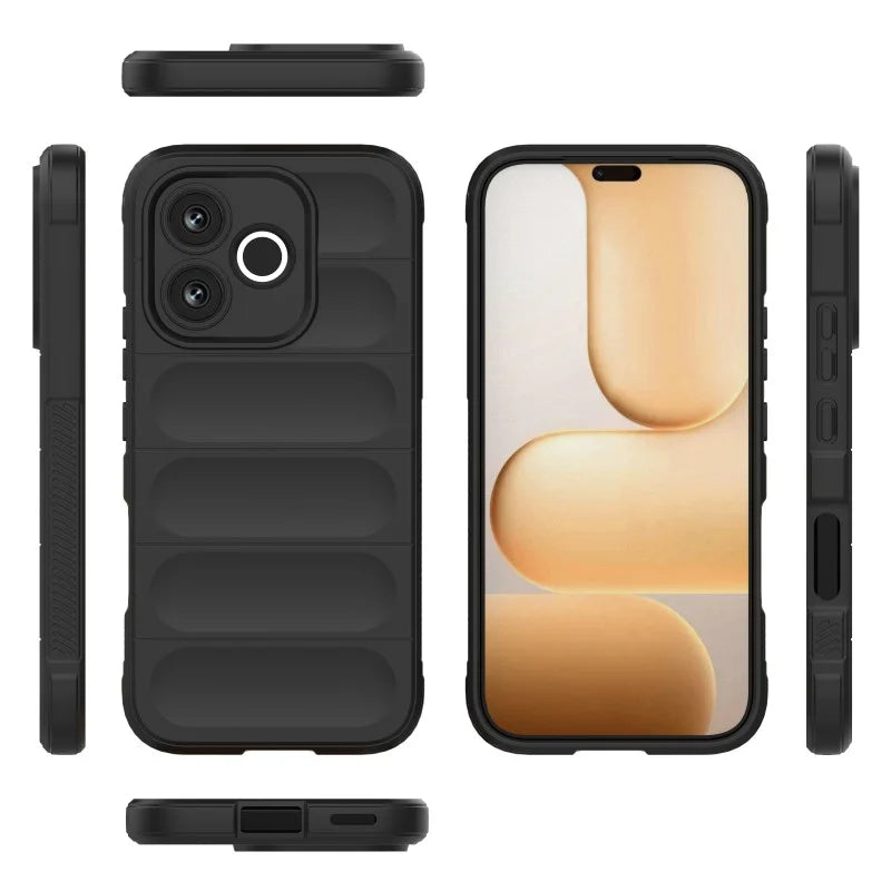 WANLONFENG for Honor 600 Lite 5G TPU Case  HD Series Anti Slip Phone Cover with Tempered Glass - Black - 5