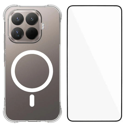 WANLONFENG for Xiaomi 17T WL2 Series 2.0mm Magnetic Case Clear TPU Phone Back Cover with Screen Film - Transparent - 1