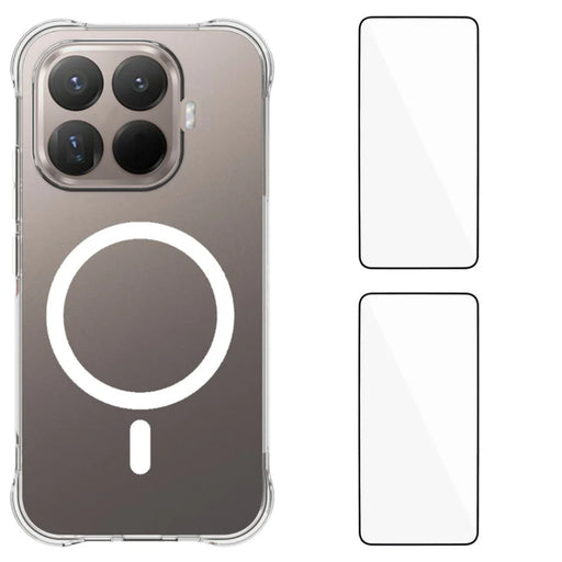 WANLONFENG for Xiaomi 17T Pro WL1 Series 2.0mm Magnetic Case Clear TPU Phone Back Cover with 2Pcs Screen Films - Transparent - 1