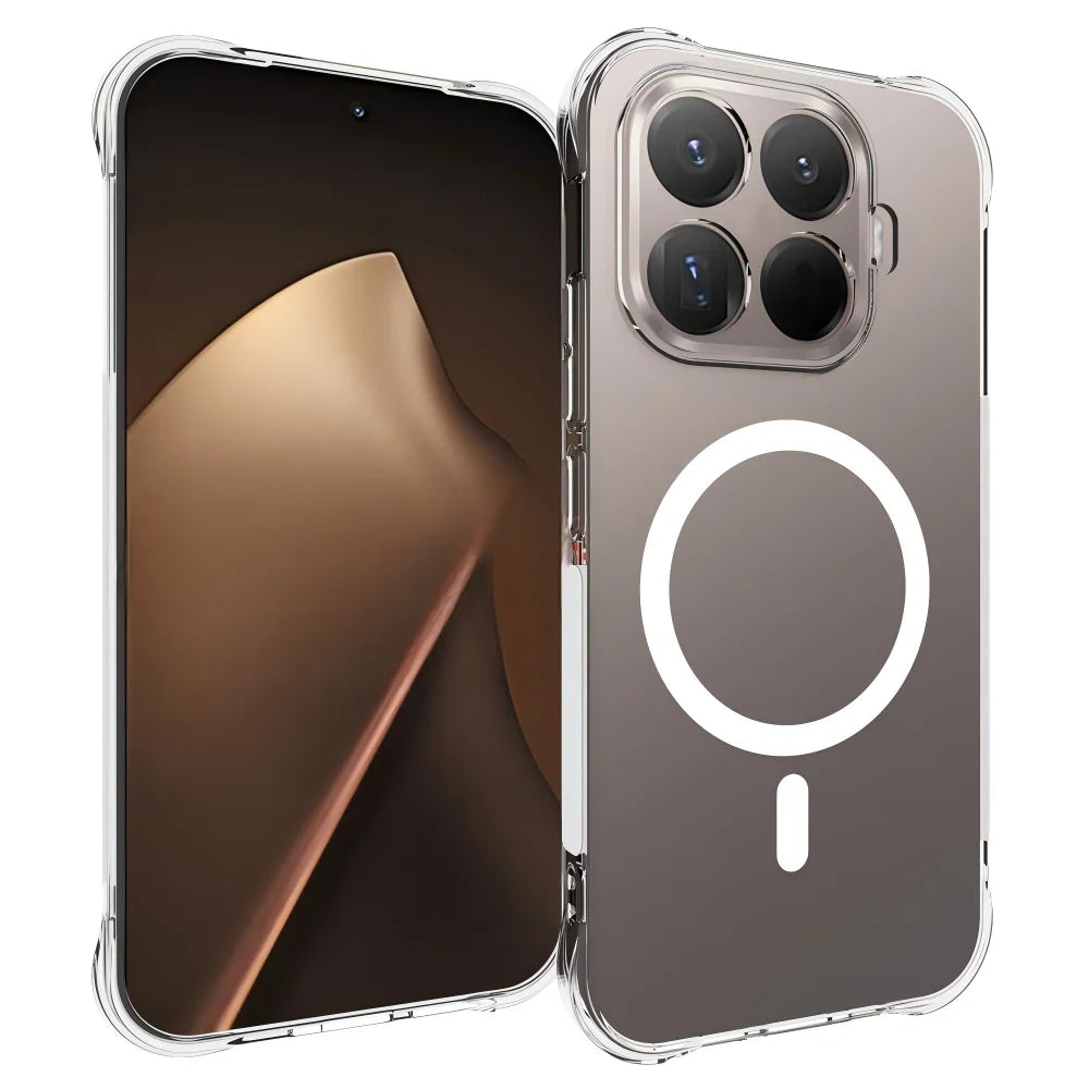 WANLONFENG for Xiaomi 17T WL1 Series 2.0mm Magnetic Case Clear TPU Phone Back Cover with 2Pcs Screen Films - Transparent - 2