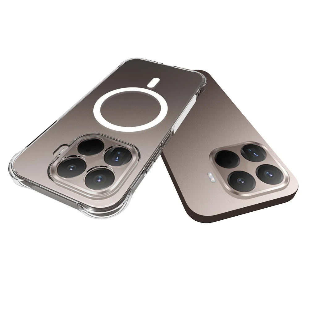 WANLONFENG for Xiaomi 17T WL1 Series 2.0mm Magnetic Case Clear TPU Phone Back Cover with 2Pcs Screen Films - Transparent - 5