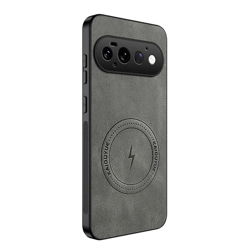 WANLONFENG for Google Pixel 11 Pro SD1 Series Magnetic Case Nappa Texture PC TPU Phone Cover - Grey - 1