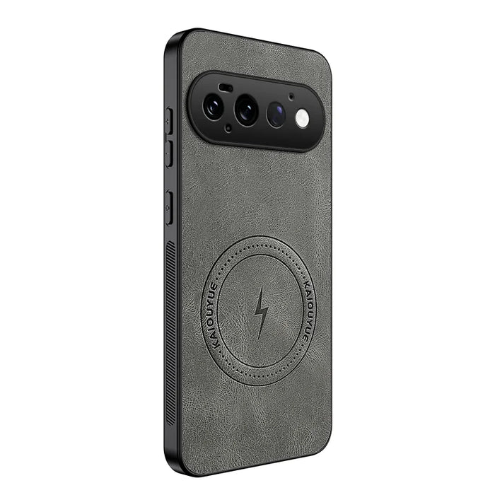 WANLONFENG for Google Pixel 11 Pro SD1 Series Magnetic Case Nappa Texture PC TPU Phone Cover - Grey - 1
